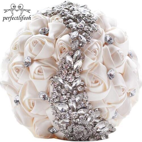 Perfectlifeoh Wedding Bouquet Brooch bouquet wedding accessories Bridesmaid artifical Wedding flowers Bridal Bouquets 2