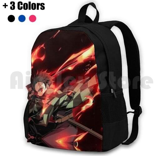Tanjiro Outdoor Hiking Backpack Waterproof Camping Travel Anime Demon Manga Weeb Pop Art Japan Katana Kimetsu No Yaiba Nezuko