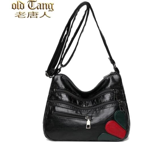 Casual New soft leather shoulder crossbody bags for women 2021 New designer High Quality womenCasual Concise messenger bag