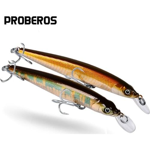 PROBEROS Japan Fishing Minnow Fishing Lure 11.8cm-4.6" Artificial Bass 10.5g-0.37oz Baits 6# BKB Hook Hard Wobblers Tackle Lure
