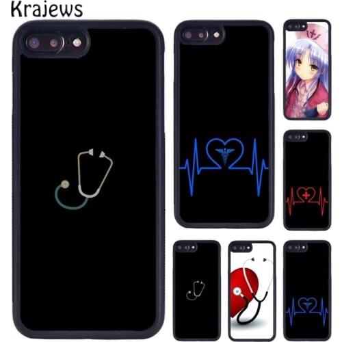 Krajews Medicine Nurse Love Heart Rubber Phone Case For iPhone 5 6S 7 8 plus 11 12 Pro X XR XS Max Samsung Galaxy S7 S8 S9 S10