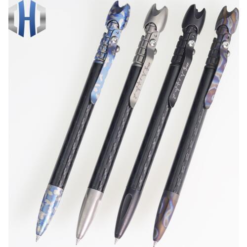 Titanium Alloy Self Defense Pen Mitsubishi UMR-83 Refill Carbon Fiber Pen EDC Tactical Pen
