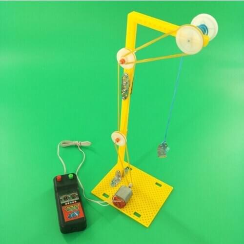 DIY tech small production electric crane model small invention physics experiment puzzle toy assembly