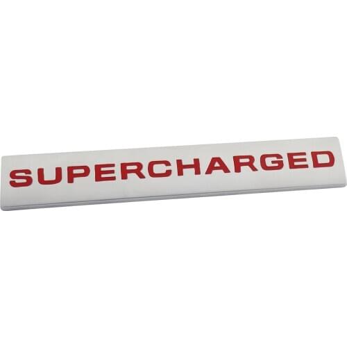 Silver Red SUPERCHARGED for Trunk Tailgate Emblem Badge Sticker