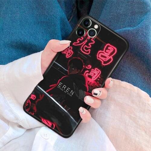 Attack on Titan Anime Eren art silicone for iPhone Se 6 6s 7 8 Plus X XR XS 11 12 Mini Pro Max glass TPU phone case cover shell