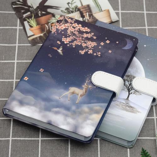 Hidden world spirit deer magnetic clasp hand ledger creative retro hand ledger diary cute color page illustration notebook