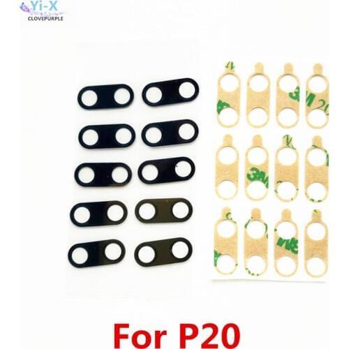 2PCS/lot Back Rear Camera Lens Glass with 3M glue stickers For Huawei Ascend P20