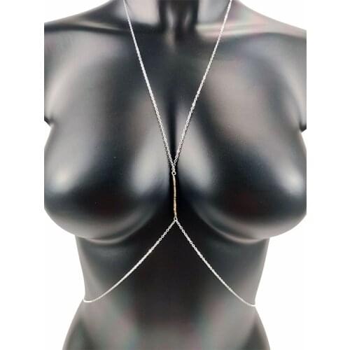 Body Jewelry Goth Sexy Chest Chains Charm Body Chain Bikini for Women Summer Accessories Beach Waist Punk Gift Necklaces Bead