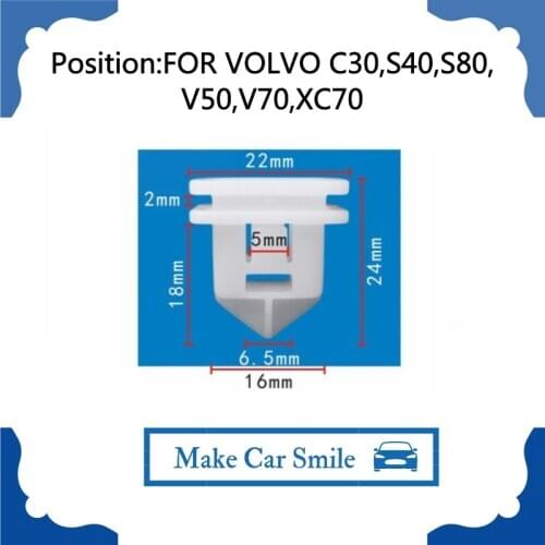 X10pcs FOR VOLVO C30, S40, S80, V50, V70, XC70 OEM 2008-2016 Exterior-Rocker Molding Clip 8678010