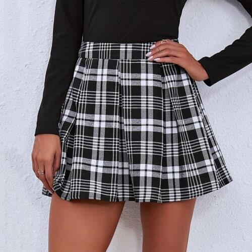 New Short Skirt Women pleated Skirt Harajuku Preppy Style Plaid Mini Skirts School Uniforms Female Dance Mini Skirt jupe femme