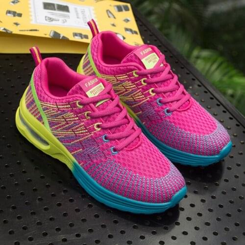 Zapatillas Mujer Women Sneakers Air Sole Athletic Running Shoes Lace-up Breathable Jogging Shoes Leisure Outdoor Sneakers