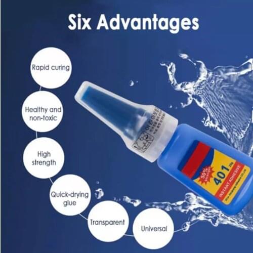 1PCS 401 Instant Fast Adhesive 20ML Bottle Stronger Super Glue Multi-Purpose Fix HOT Super Strong Liquid Colorless Glue
