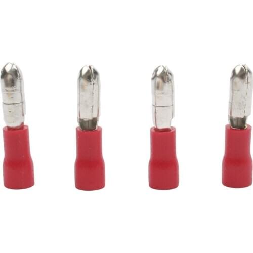 10/30/50/100pcs red bullet butt connector insulated crimping wire terminal for 22~16 AWG