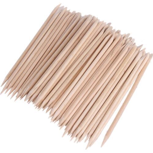 100pcs Nail Art Orange Wood Stick Cuticle Pusher Remover Nail Polishing Cuticle Sticks Manicures Nail Tools 3.5mm x 105mm