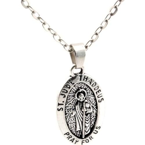 Hot ! 2pcs Zinc Alloy ST. JUDE THADDEUS Charms Pendant necklace Clavicle chain c13