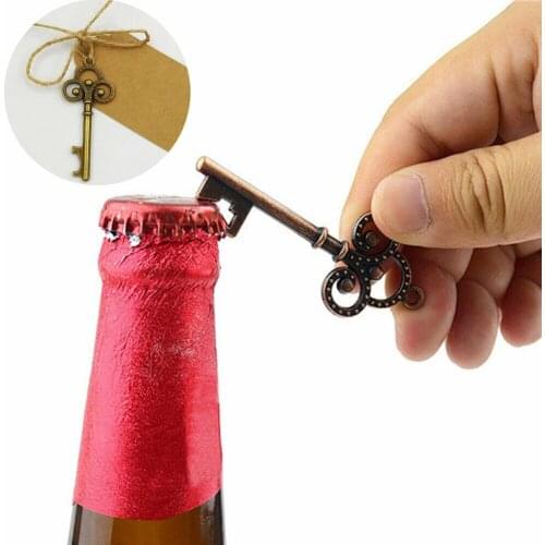 20Pcs Sets Key Shaped Bottle Opener Keychain shaped Vintage Key Ring Beer Bottle Opener Unique Creative Gift