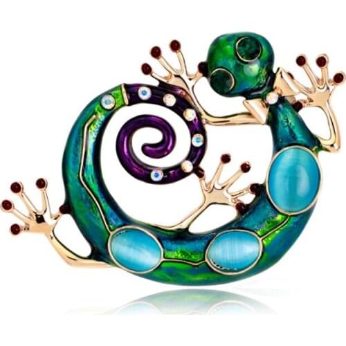 2019 Explosive fashion trend hot animal lizard retro brooch Crystal from Swarovskis Animal Corsage Accessories Fit Women and man