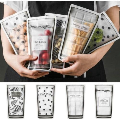 4/8pcs Reusable Food Sealed Bag Snack Stand Up Ziplock Bags Fruits Storage Pouch Kitchen Food Hermetic Bags