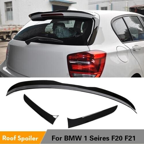 ABS Glossy Black Rear Roof Side Spoiler Boot Lip Wing Spoiler For BMW 1 Series F20 F21 2012 - 2020 ABS Glossy Black