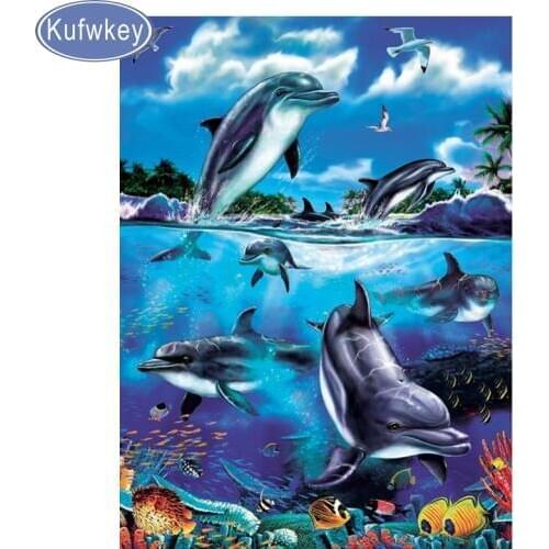 Diamond embroidery Dolphin Fantasy 5d diy diamond painting new arrivals full square diamond mosaic rhinestones pictures animals
