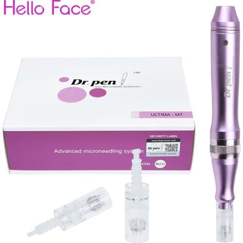Ultima Dr. pen M7 Purple 5 Levels Adjustable Microneedle electric derma pen with 2 pcs 12 pin