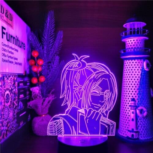 Attack On Titans Amine 3D Lamp Hange Zoe LED Night Light for Kids Room Decor Color Changing luminaria Illusion Table Lamp Gifts