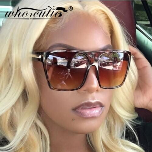 Oversized Square Sunglasses Women 2020 Fashion Brand Design Vintage Retro Leopard Frame Flat Top Large Sun Glasses Female S226