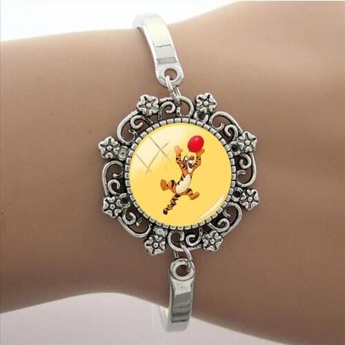 Disney Jumping Tiger Bracelet New Animation Bracelet Animation Picture Dome Bracelet Glass Jewelry Cabochon Bracelet