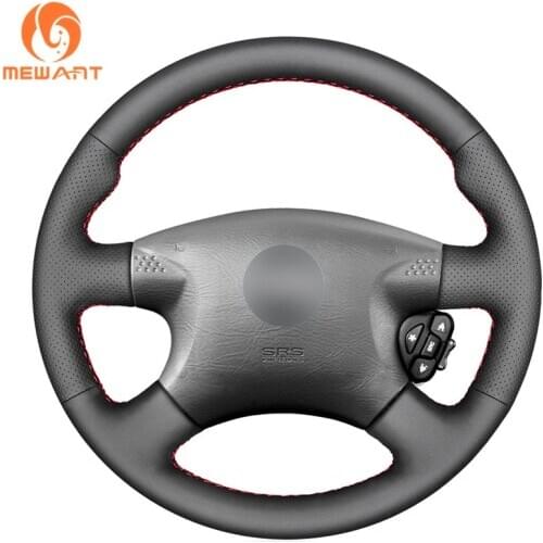 MEWANT Black Artificial Leather Steering Wheel Cover for Nissan Almera (N16) X-Trail (T30) Terrano 2 Almera Tino Micra Primera