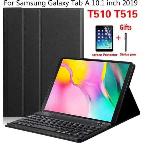 Magnetic cover For Samsung Galaxy Tab A 10.1 inch 2019 T510 T515 SM-T510 SM-T515 Wireless Bluetooth Keyboard case Funda + Film