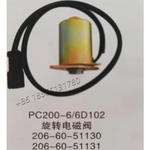 Komatsu PC200-6 6D102 Solenoid Valve 206-60-51130 206-60-51131 for 6D102Diesel Engine Excavator Parts