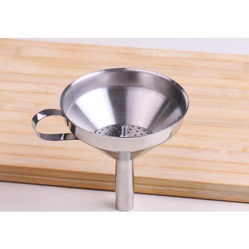 Functional Stainless Steel Kitchen Oil Honey Funnel with Detachable Strainer/Filter for Perfume Liquid Water Tools LX2169