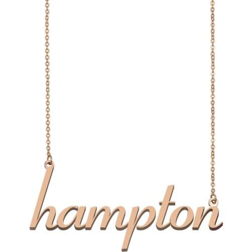 Hampton Name Necklace , Custom Name Necklace for Women Girls Best Friends Birthday Wedding Christmas Mother Days Gift