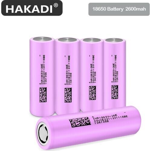 HAKADI 18650 Rechargeable Lithium ion Battery is 100% Original 2600mah Suitable For Flashlight Electric Bicycle Laser Pointer