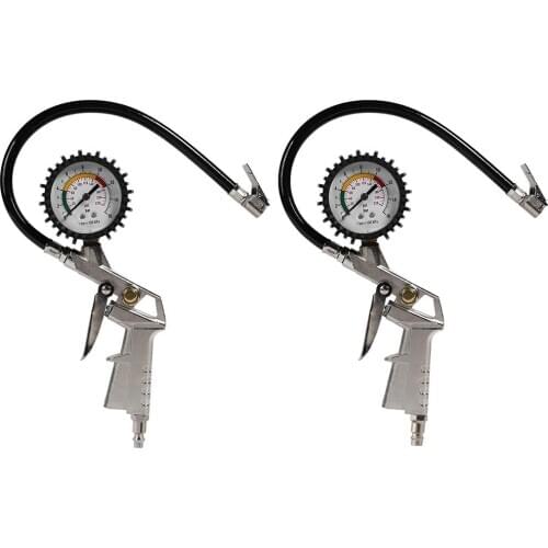 0-220psi Car Tire Pressure Gauge Pointer Tyre Air Pressure Inflator Gauge Meter Zinc Alloy Durable Strong 240x100x30mm