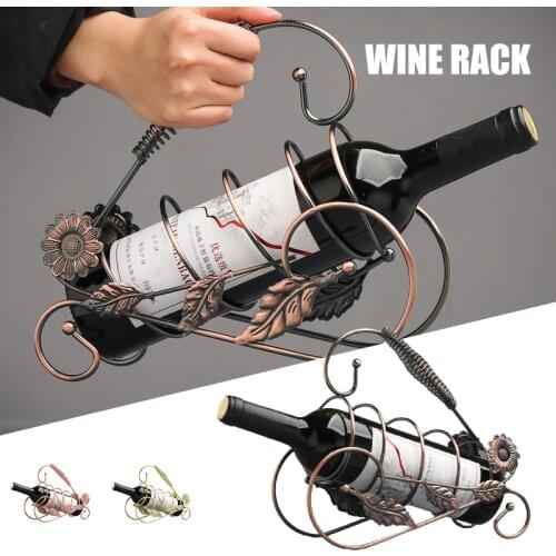 Wine Rack Bottle Holder Single Bottle Holder Stand Rack Metal Furnishing Craft for Wine Storage AA