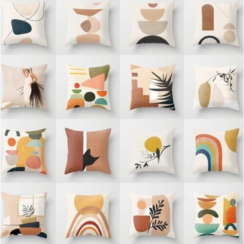 NEW Modern Abstract Pink Brown Geometric Pillows Case Hot Fashion Decorative Pillows Cover Livingroom Sofa Couch Cushions Case