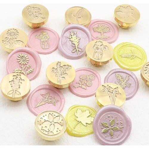 Flower Wax Seal Stamp Retro Korea Sealing Wax Stamps Head For Cards Envelopes Wedding Invitations Gift Packaging Scrapbooking