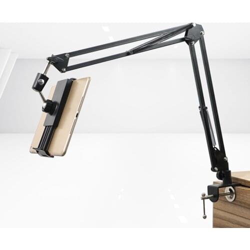 Adjustable 360 Degree Long Arm Mobile Phone Tablet Stand Holder For iPad Lazy Bed Desktop Clip Metal Bracket