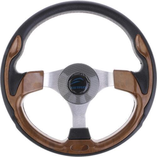 12.6inch Steering Wheel 3 Spoke Marine Boat Steering Wheel With PU Foam Grip Universal For Standard 3/4 inch 19mm tapered shaft