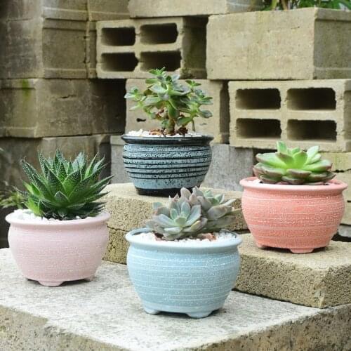 Gardening Decoration Succulent Flowerpot Ceramic Breathable Stoneware Creative Indoor Fleshy Plant Small Vase Large Caliber