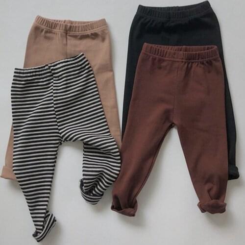 New Spring Autumn Baby Girls Boys Pure Color Children Pants Trousers Fashion Boys Girls Kids Stripe Pants 1-6Yrs
