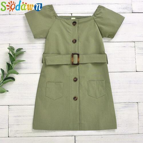 Sodawn Girls Flowers Dresses New Summer Princess Dresses Casual Style Dress Kids Outfits Childrens Clothing