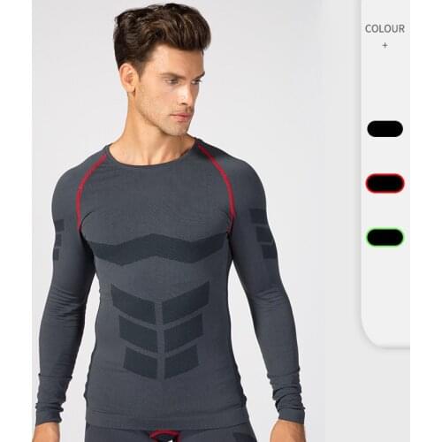 Sport Men T-Shirt High Elastic Gym Clothing Sweat Breathable Sport Fitness Shirts Long Sleeve Running Workout Tight Shirts