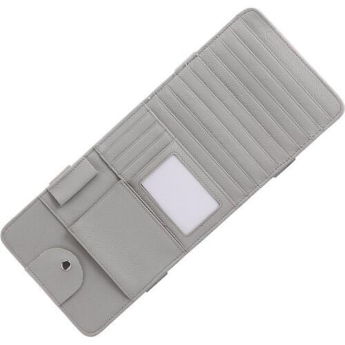 Textured Smart Car Sun Visor Leather CD DVD Storage Bags Vehicle Sunglasses Organizer Pocket Smart Purses