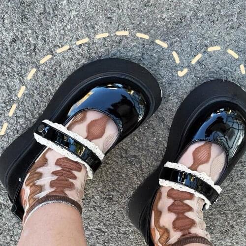 Japanese School Students Uniform Shoes Uwabaki JK Round Toe Buckle Trap Women Girls Lolita Cosplay shoes sweet lolita shoes