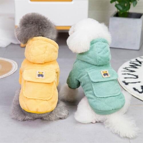 Corduroy Small Dog Puppy Autumn Winter Thicken Warm Sweater Pet Couple Clothes Jacket Coat