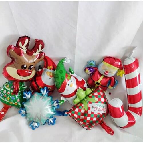 5pcs Mini Santa Claus Snowman Christmas Tree Foil Balloons Merry Christmas New Year Event Party Decoration Suppl Kids Toys Balls