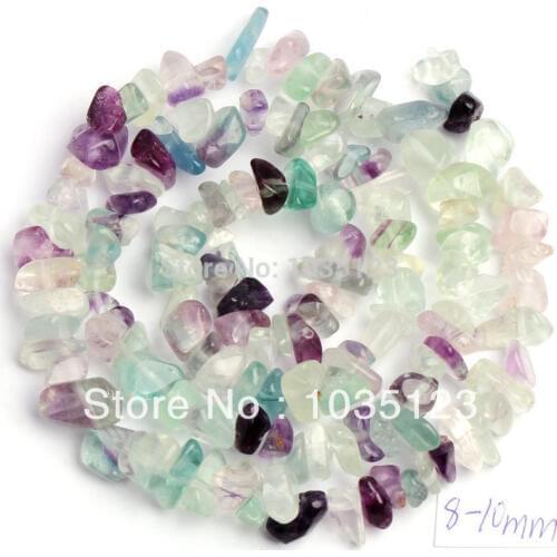High Quality 5-8mm Pretty Mixed Fluorite Freeform Gravel Loose Beads Strand 16" Jewelry Making Free Shipping w368