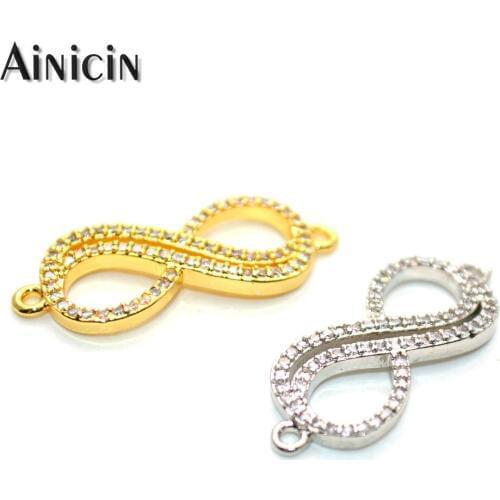 High Quality Infinite Symbol Rhinestone Crystal Setting Connectors For DIY Jewelry Making Findings #GD